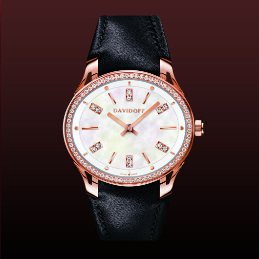 часы Davidoff Lady quartz red gold diamonds white mother of pearl