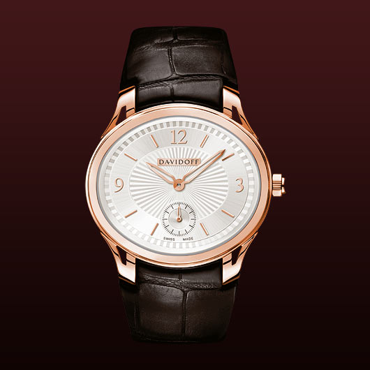  Davidoff Lady quartz red gold silvered dial