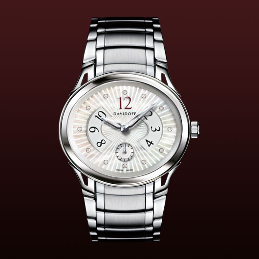  Davidoff Lady quartz white mother of pearl dial guilloche