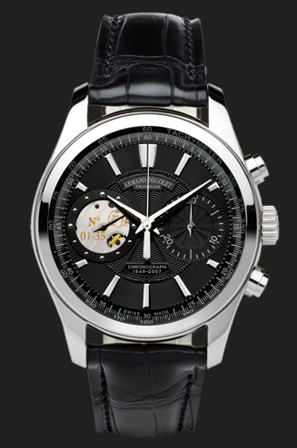часы Armand Nicolet Black Dial in Steel