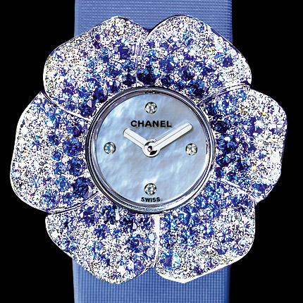 часы Chanel Or blanc 18 carats / Pétales sertis diam & saphirs