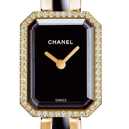 часы Chanel Or jaune, cadran noir laqué