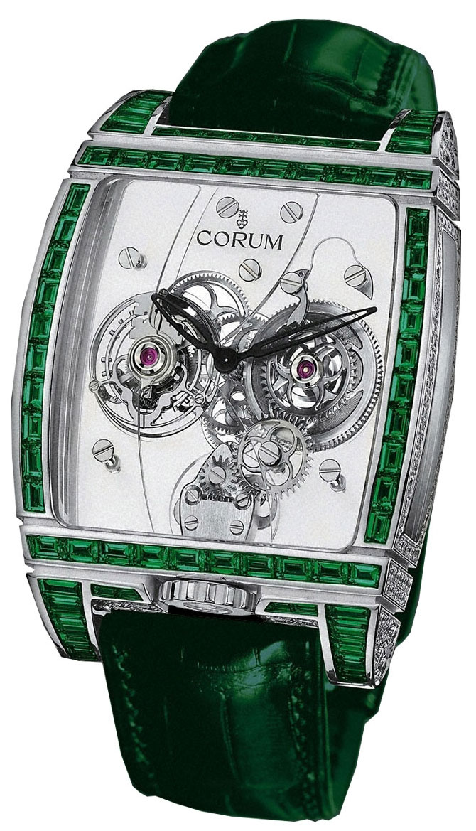 часы Corum Golden Bridges Golden Tourbillon Panoramique Diamants