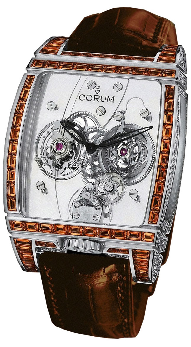 часы Corum Golden Bridges Golden Tourbillon Panoramique Diamants