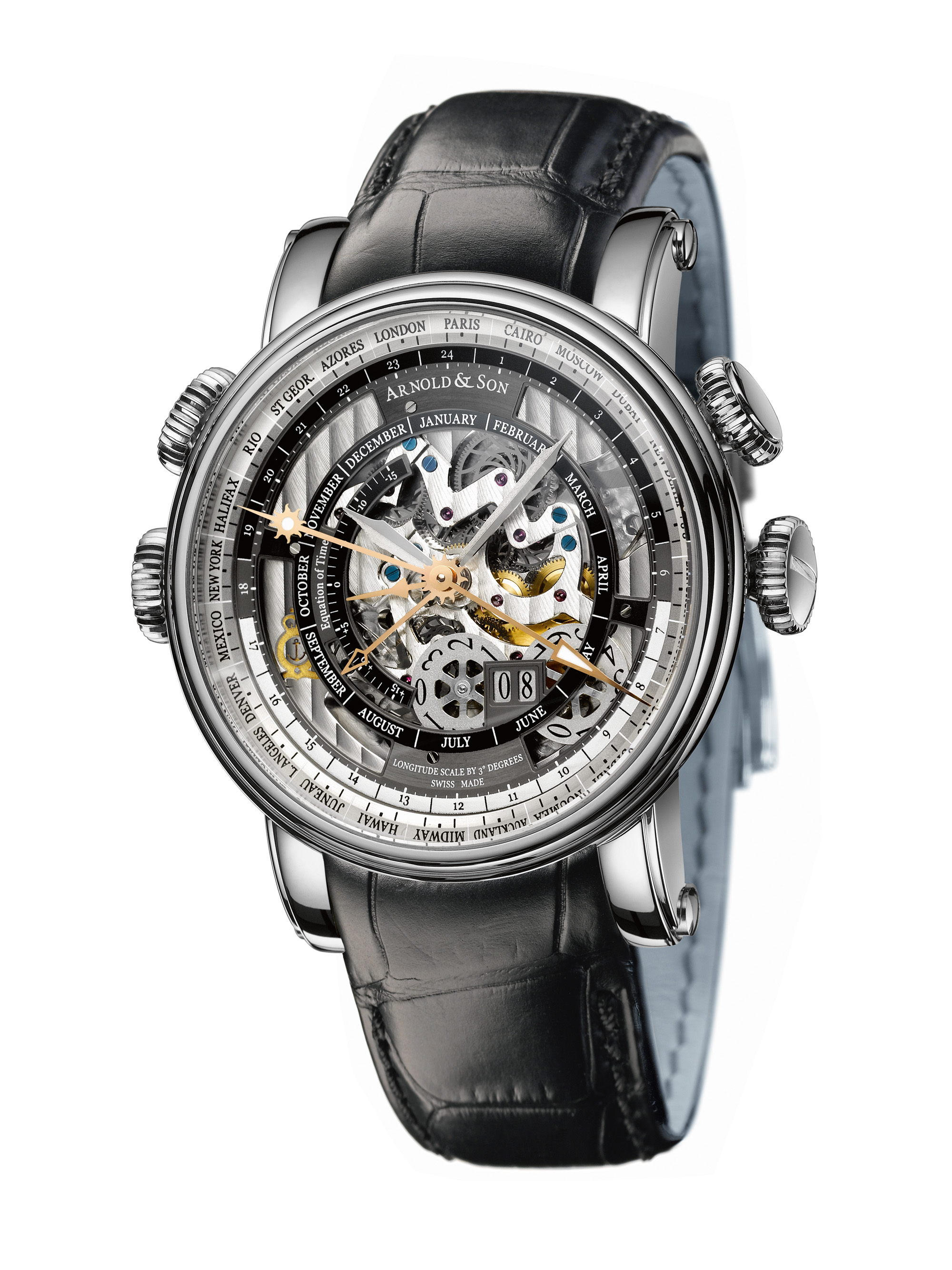  Arnold & Son Hornet World Timer Skeleton