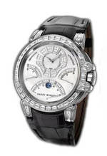часы Harry Winston Ocean Chrono (WG_Diamonds / Black Leather)