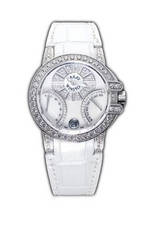  Harry Winston Ocean Biretro (WG_Diamonds / White Leather)