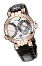  Harry Winston Excenter Timezone (RG / White / Leather)