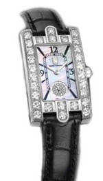 часы Harry Winston Avenue Lady (WG_Diamonds / MOP / Black Strap)