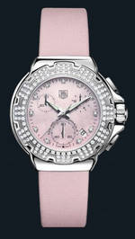 часы TAG Heuer Formula 1 Diamond Chronograph (SS-Diamonds / Pink / Strap)