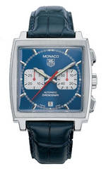  TAG Heuer Monaco Automatic Chronograph (SS / Blue / Leather)