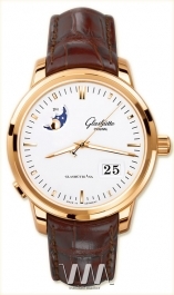  Glashutte Original Glashutte Original Senator Panorama Date with Moon Phase (RG / White / Leather)