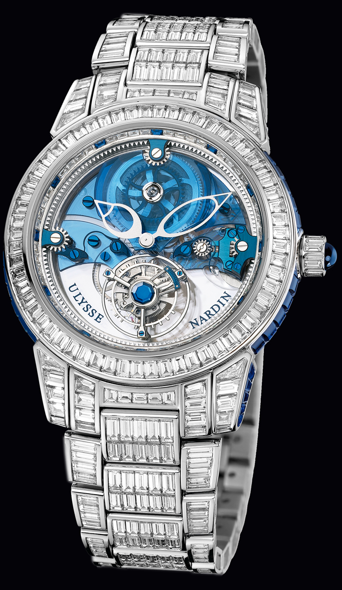 Часы круглые наручные Ulysse Nardin Royal Blue Tourbillon Haute Joaillerie 799 99BAG 8BAG