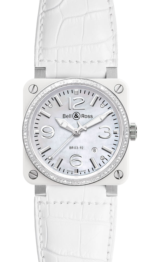 часы Bell & Ross White Ceramic & Diamond