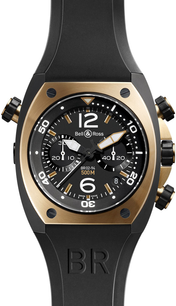часы Bell & Ross Chronograph Pink Gold & Carbon Finish