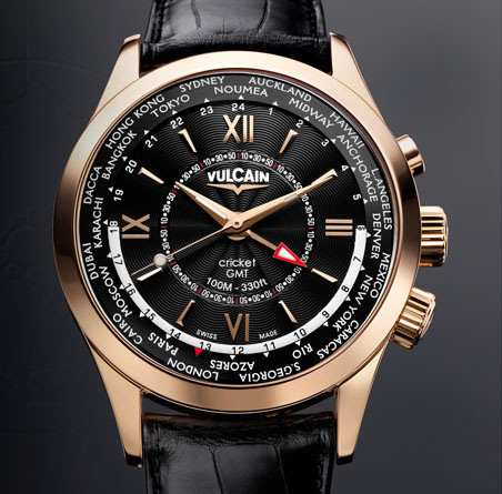 часы Vulcain Aviator GMT - gold