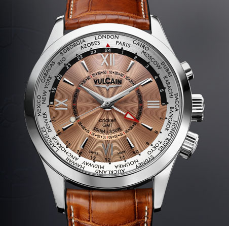 часы Vulcain Aviator GMT - steel