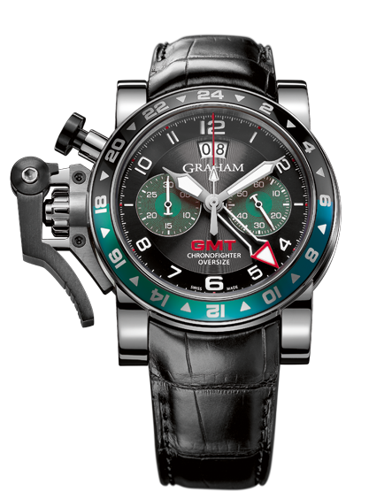  Graham CHRONOFIGHTER OVERSIZE GMT BLACK BRG STEEL