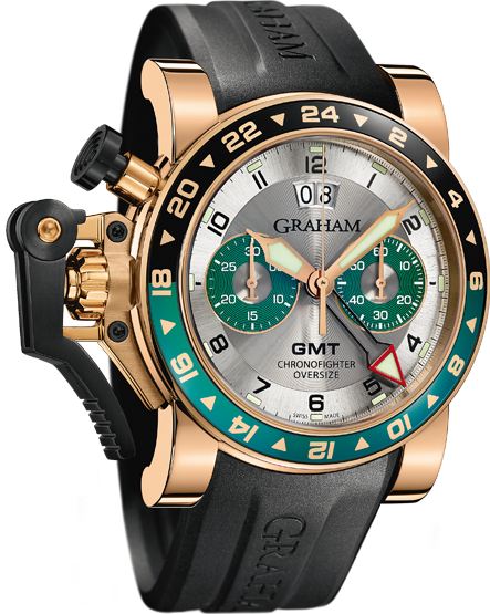 часы Graham CHRONOFIGHTER OVERSIZE GMT SILVER BRG GOLD