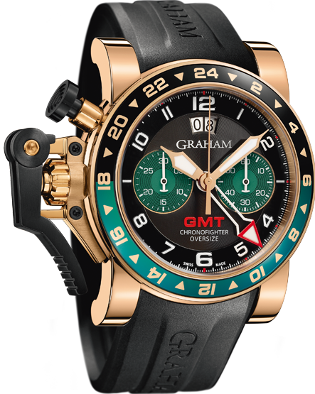часы Graham CHRONOFIGHTER OVERSIZE GMT BLACK BRG GOLD