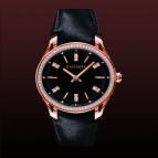 Lady quartz red gold diamonds black dial