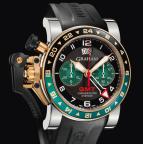 CHRONOFIGHTER OVERSIZE GMT BLACK BRG STEEL & GOLD