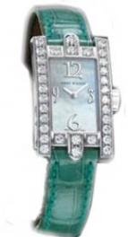 Avenue Lady Mechanical (WG_Diamonds / MOP / Green Strap)