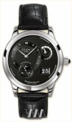 Glashutte Original Panomaticreserve (Pt / Black / Leather)