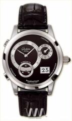 Glashutte Original Panomaticvenue (Pt / Black_Silver / Leather)