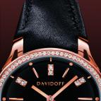  Davidoff Lady quartz red gold diamonds black dial