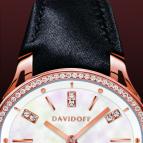  Davidoff Lady quartz red gold diamonds white mother of pearl