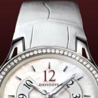  Davidoff Lady quartz diamonds white mother of pearl dial