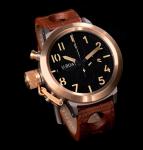  U-Boat Flightdeck Titanium Gold Bezel