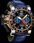 CHRONOFIGHTER OVERSIZE GMT BLUE STEEL & GOLD