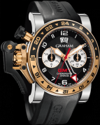 CHRONOFIGHTER OVERSIZE GMT BLACK STEEL & GOLD