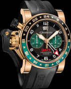 CHRONOFIGHTER OVERSIZE GMT BLACK BRG GOLD